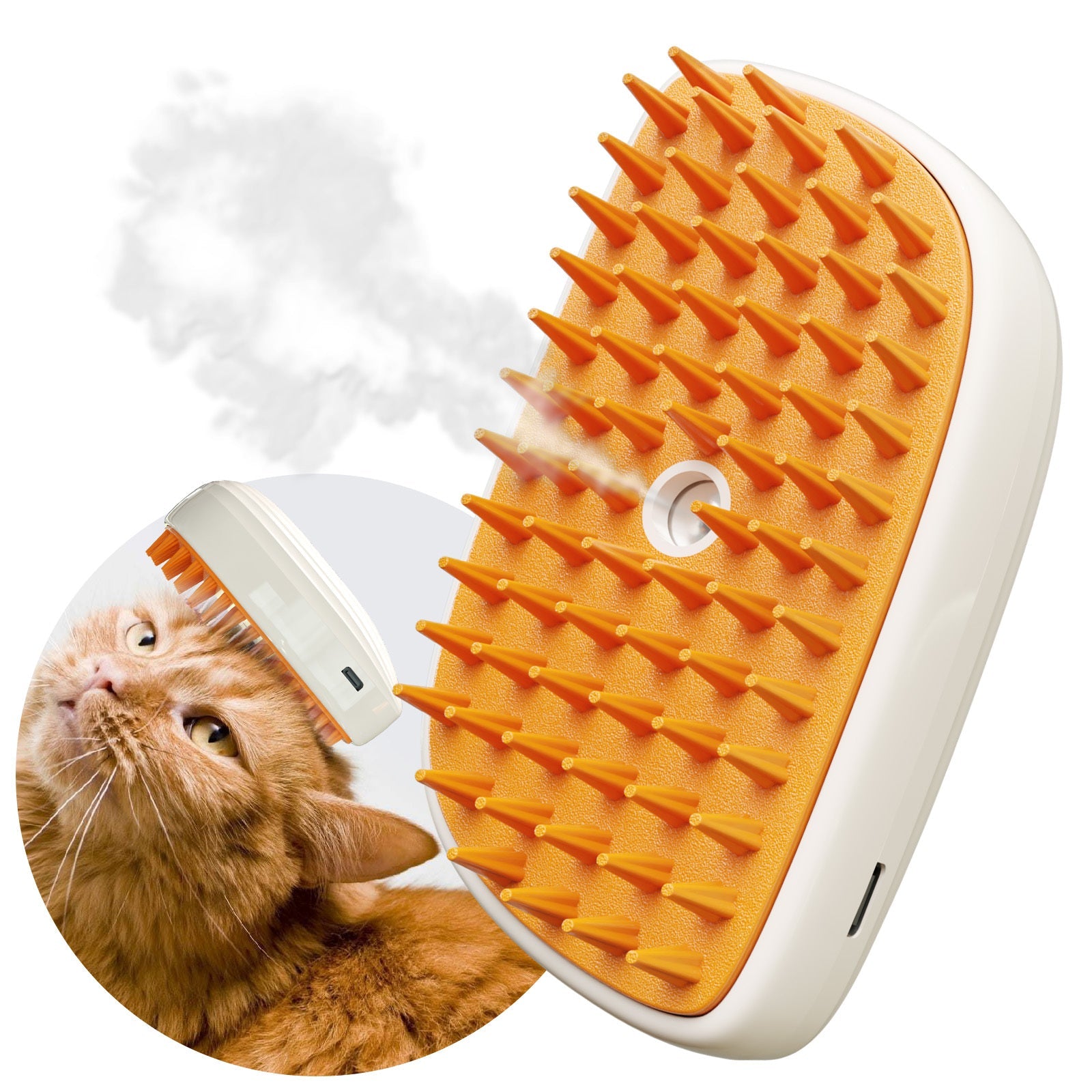 4-In-1 Anti-Static Hair Removal Spa Steam Brush for Cats Universal for Dogs Pets Possessions