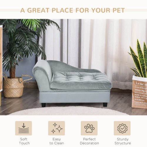 Paw Hut Luxury Modern Gray Sofa Bed with Hidden Storage for Cats & Dogs Pets Possessions