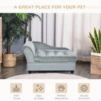 Paw Hut Luxury Modern Gray Sofa Bed with Hidden Storage for Cats & Dogs Pets Possessions