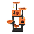 Halloween Themed Multi-Level Cat Tower with Spider Toy Pets Possessions