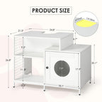 2-in-1 Vanity with Cat Litter Box Enclosure and Storage Shelves for Bathroom Pets Possessions