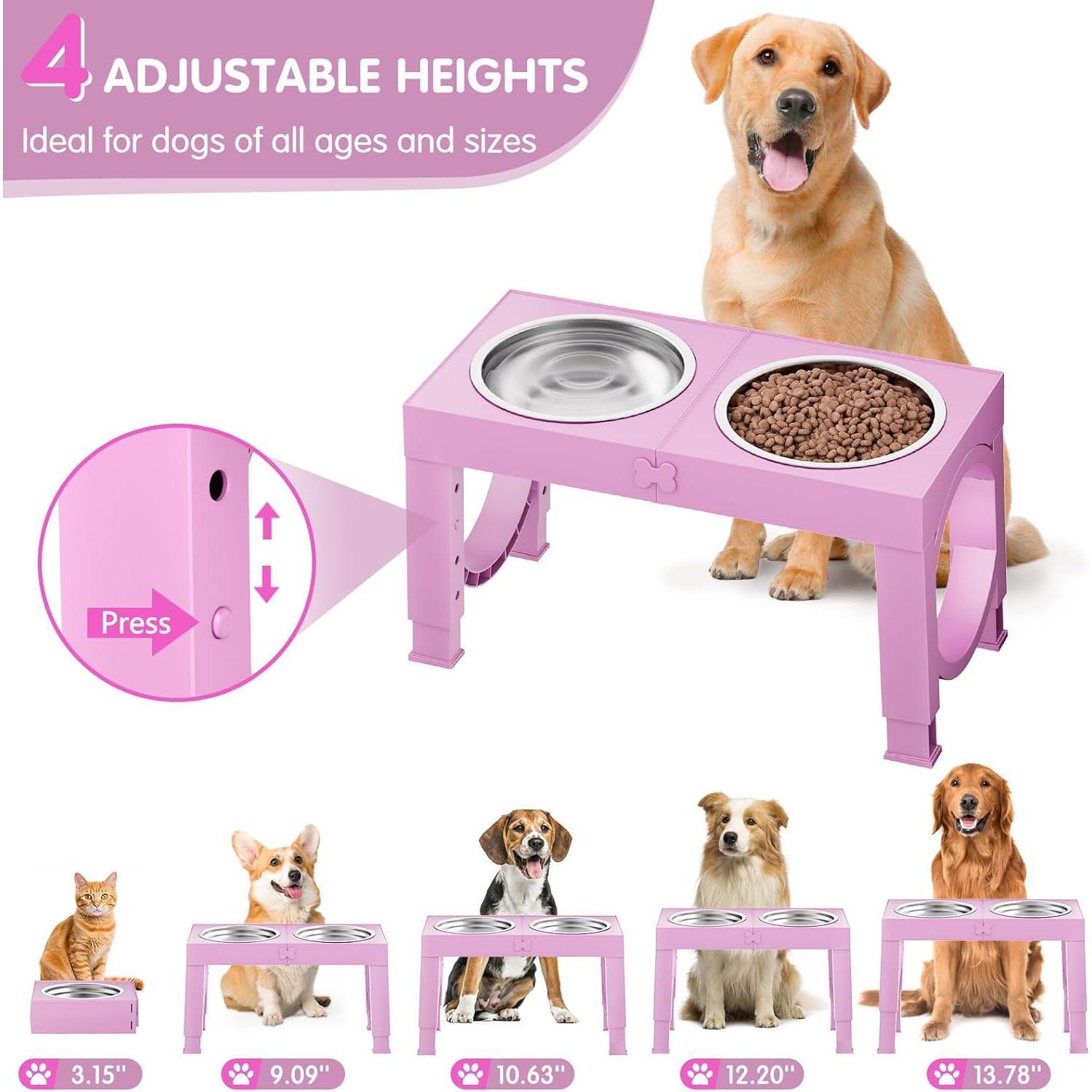 Xia Z Fashion Elevated Feeding Table with Double Bowls for Dogs Pets Possessions