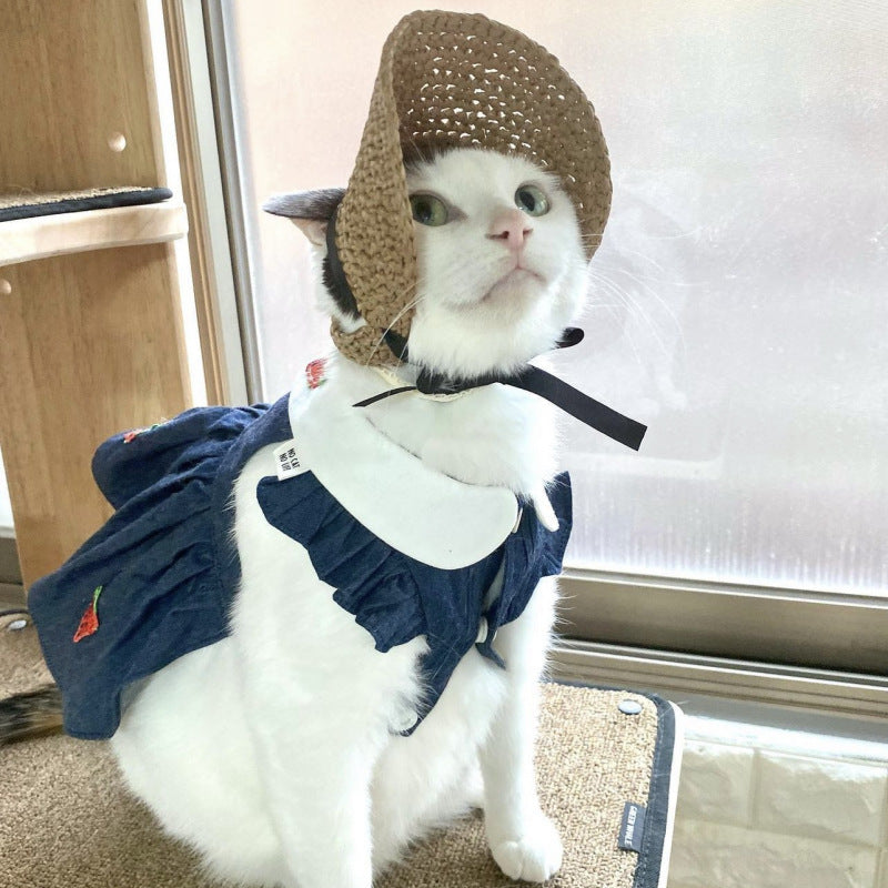 Vintage Classy Coffee Crochet Hat for Cats and Small Dogs Pets Possessions LLC