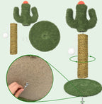 Cactus Cat Climbing Scratching Post with Natural Sisal Pets Possessions