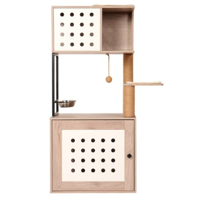 Roomy All In One Cat Tower with Litter Box Enclosure Pets Possessions