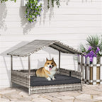 Luxury Rattan In / Outdoor Pet Tent with Sofa for Dogs Pets Possessions