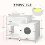 2-in-1 Vanity with Cat Litter Box Enclosure and Storage Shelves for Bathroom Pets Possessions
