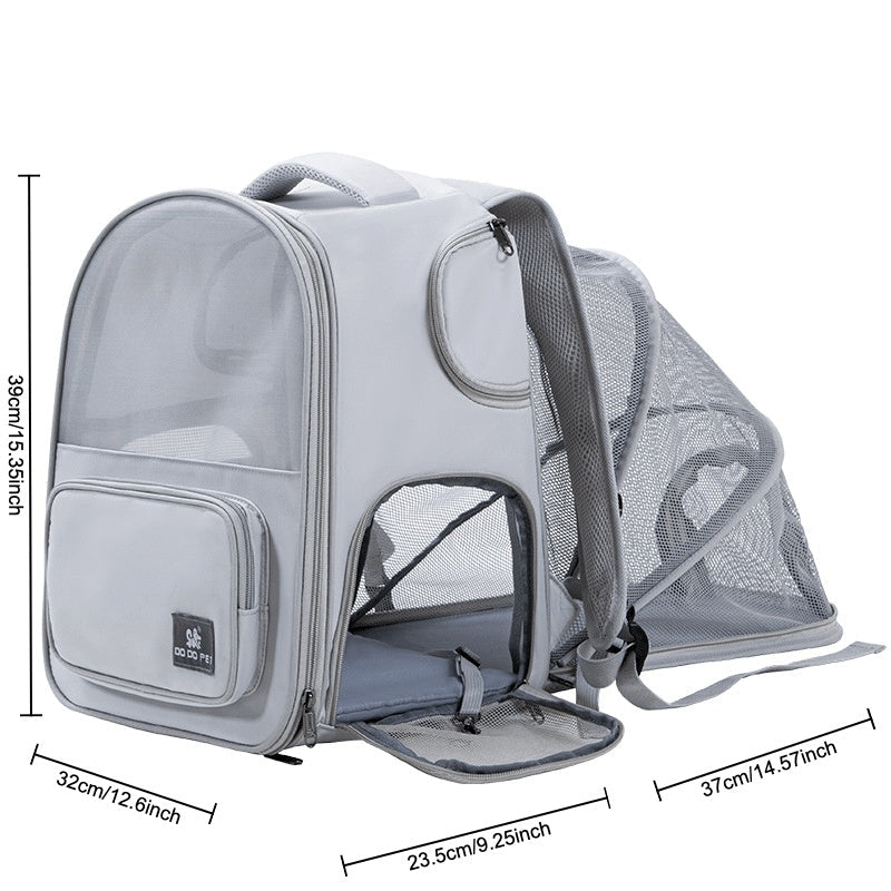 2-in-1 Adventure-Ready, Large Expandable Carrier & Backpack for Cats & Dogs Pets Possessions