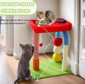Multi-colored Cat Tree with Interactive Toys and Cozy Resting Spots Pets Possessions
