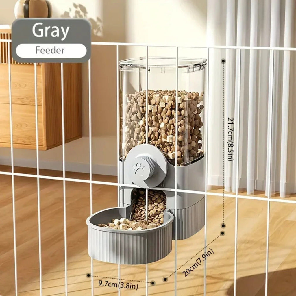 Automatic Water + Food Dispensers for Cats & Dogs (Attachable to Kennel) Pets Possessions