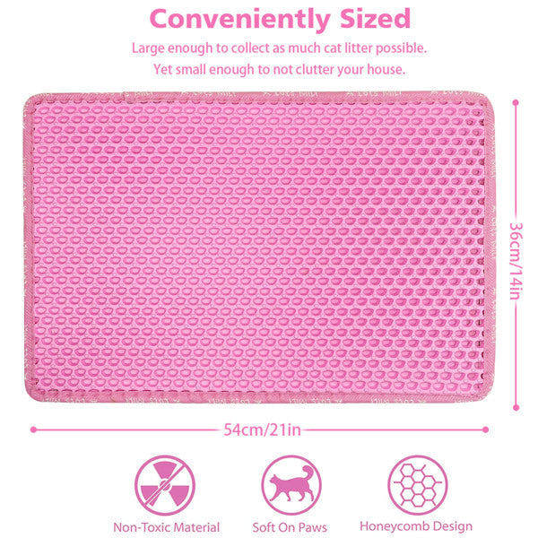 Pink Double Layer Rice Shaped Cat Litter Pad Pets Possessions