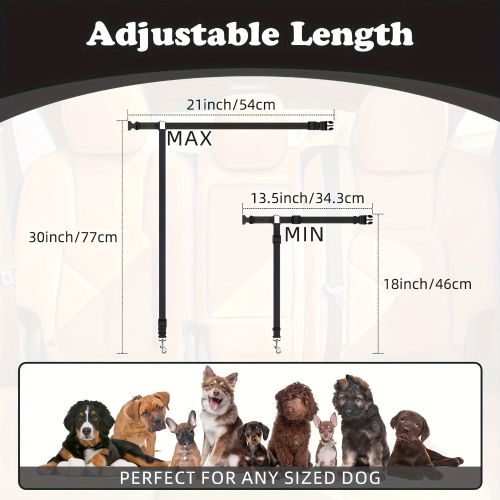 Vehicle Seat Belts Made of Wear-Resistant Materials for Dogs (Harness not Included)2 Pcs Pets Possessions