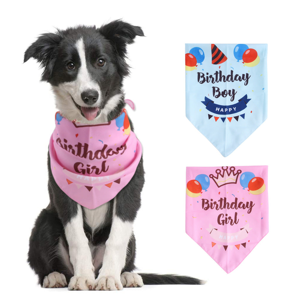 Cute Polyester Pet Birthday Triangle Scarf Pets Possessions LLC