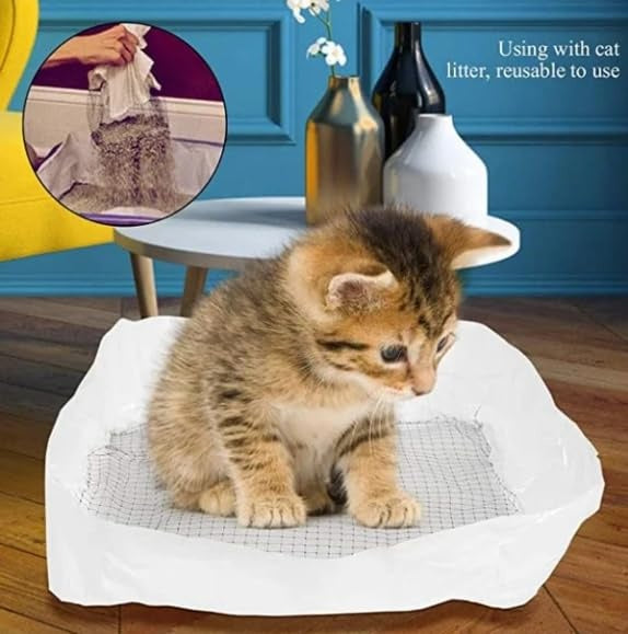 10Pcs Reusable Mesh Cat Litter Filter Bags Washable, Quick Sift and EASY To Clean Pets Possessions
