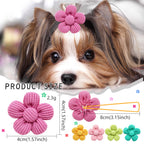 Pet Headdress Flower Spring Flower Solid Color Headdress Flower Dog Cat Accessories Pets Possessions LLC