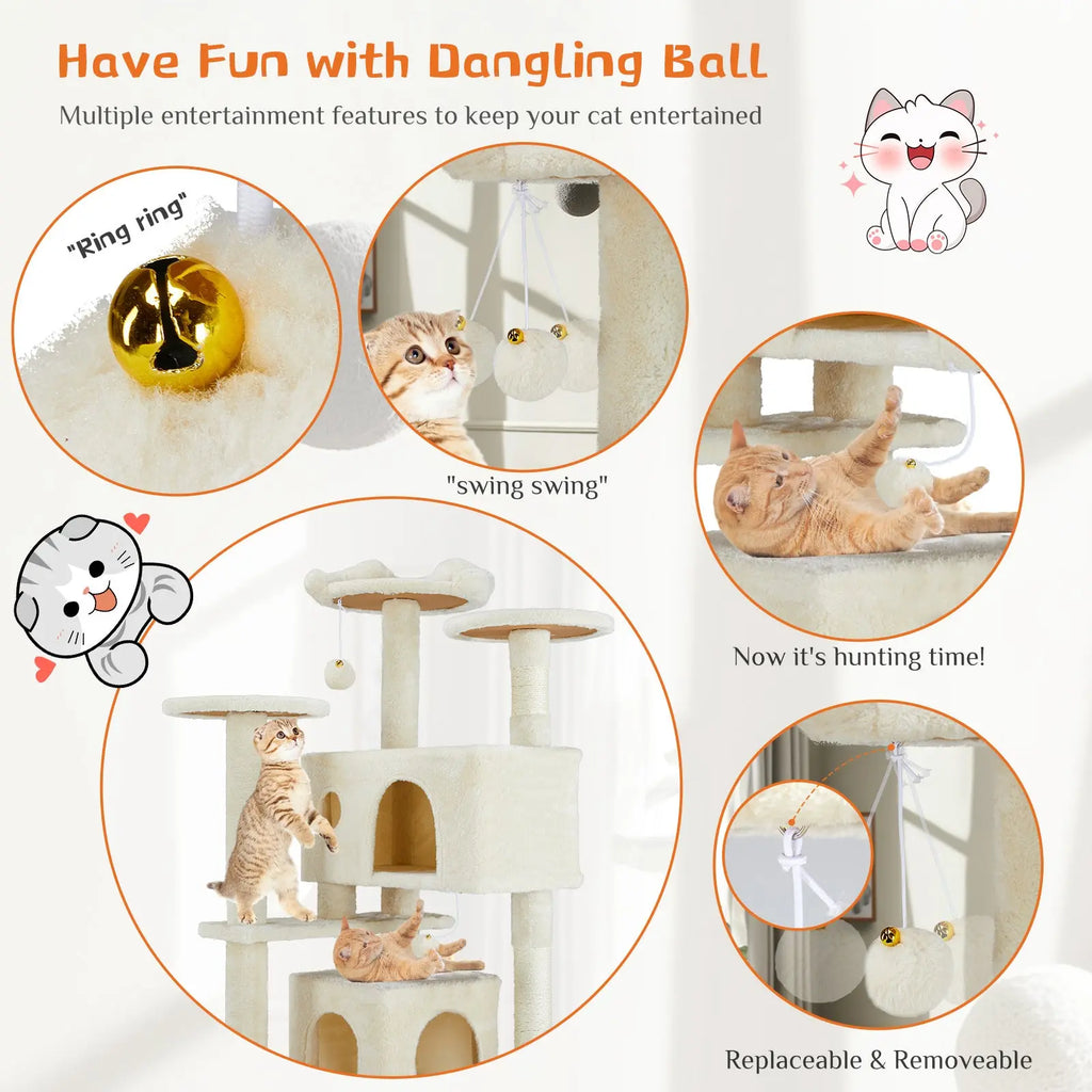 Multi Functional Cat Tower with Scratching Posts Pets Possessions