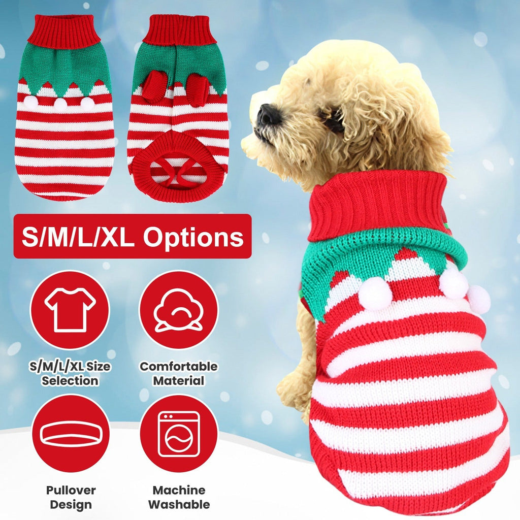 Festive Christmas Turtleneck Sweater for Dogs & Cats Pets Possessions