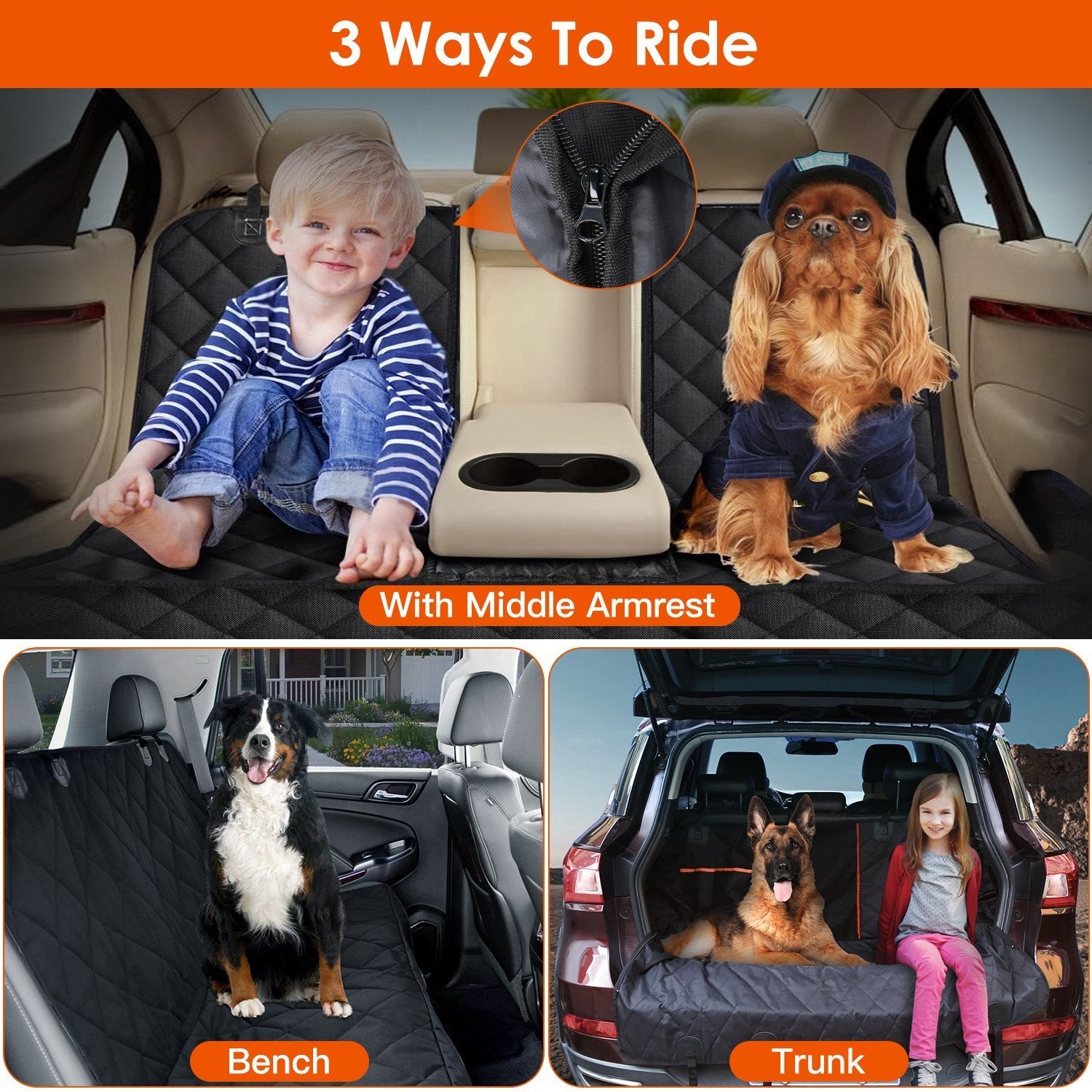 Durable Rear Car Seat Protector for Cats & Dogs Pets Possessions