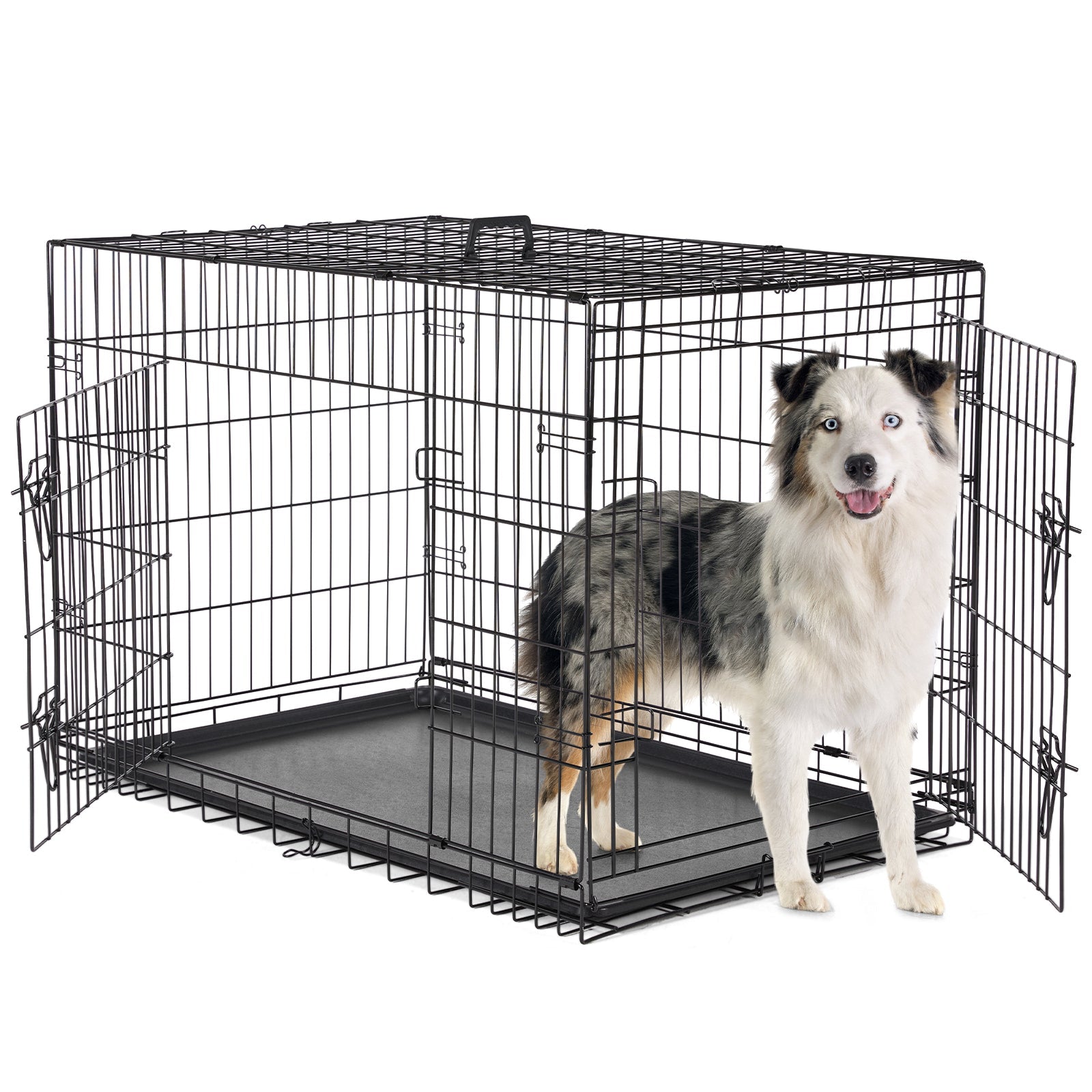 Durable Dog Crate with 2 Doors Pets Possessions LLC