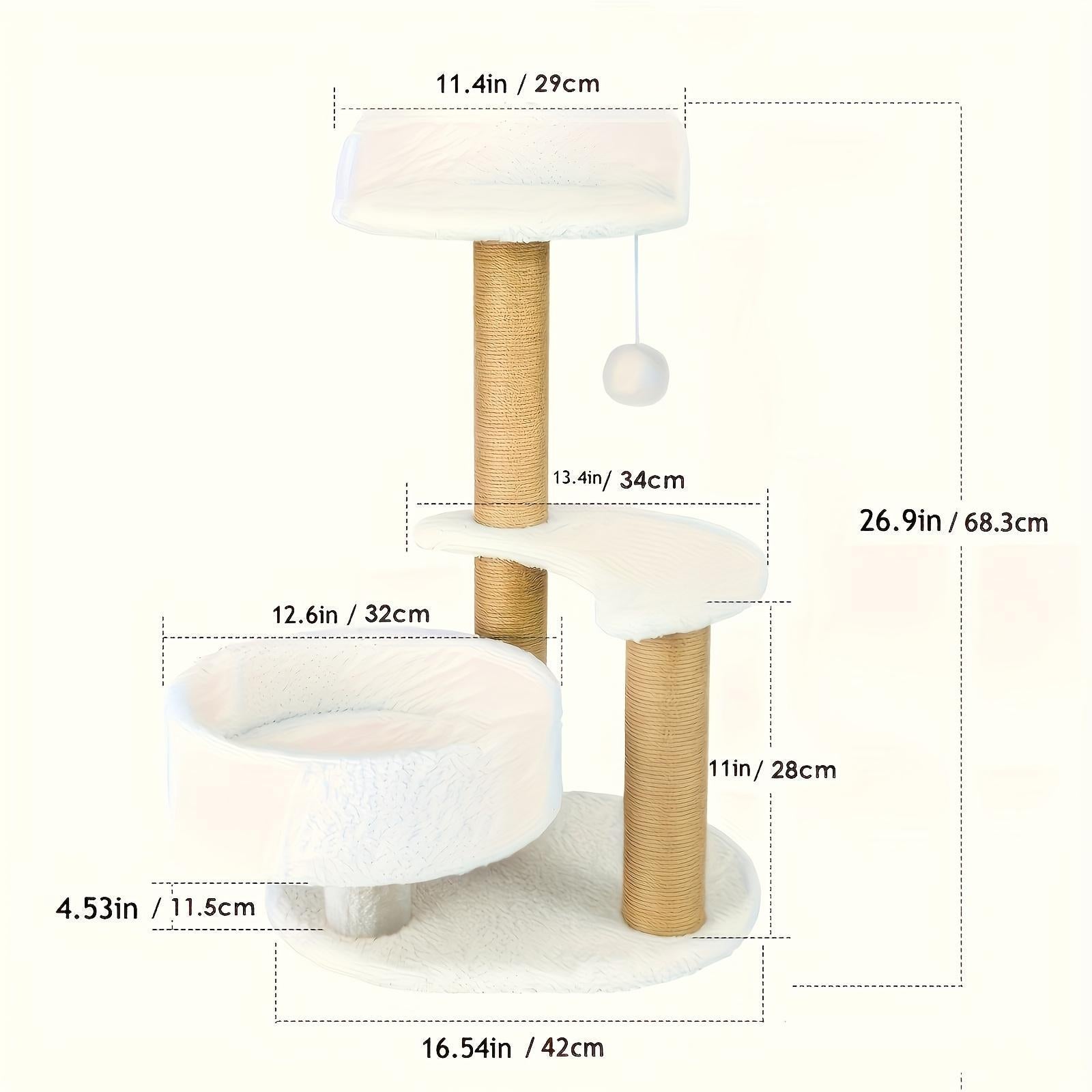 Multi-layer Cat Tree and Scratching Post with Unique Design Pets Possessions