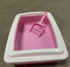 Pink & White Cat Litter Box Scooper Included (Easy Cleaning) Pets Possessions
