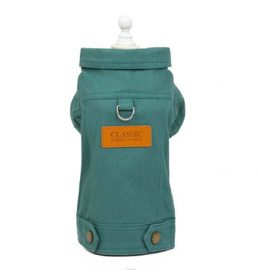 Stylish Denim Vest with Leash Connector – Perfect Fall Jacket for Cats & Dogs Pets Possessions LLC