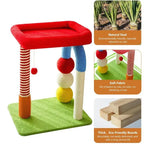 Multi-colored Cat Tree with Interactive Toys and Cozy Resting Spots Pets Possessions