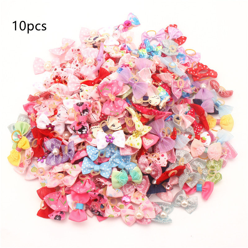 10-Piece Assorted Pet Hair Bow Set – Cute Accessories for Cats & Dogs Pets Possessions LLC