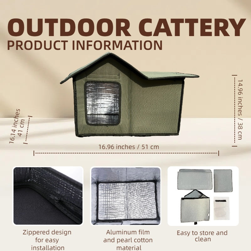 Rainproof + Windproof Portable Outdoor Home for Cats & Dogs Pets Possessions