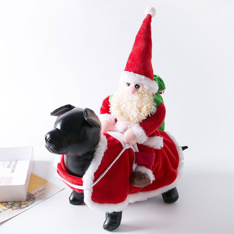 Funny Christmas Riding Santa Costume for Cats & Dogs Pets Possessions