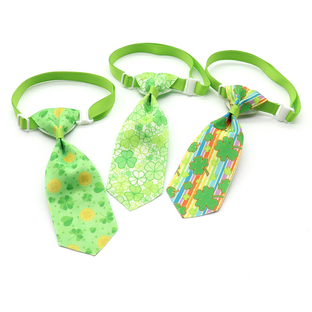 Beautiful St. Patrick's Day Four-leaf Clover Bow Ties Pets Possessions LLC