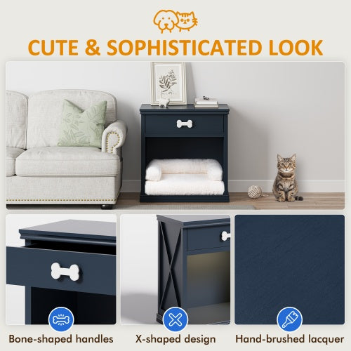 Small Locker Furniture with LED Lights and Pet Bed for Cats & Small Dogs Pets Possessions
