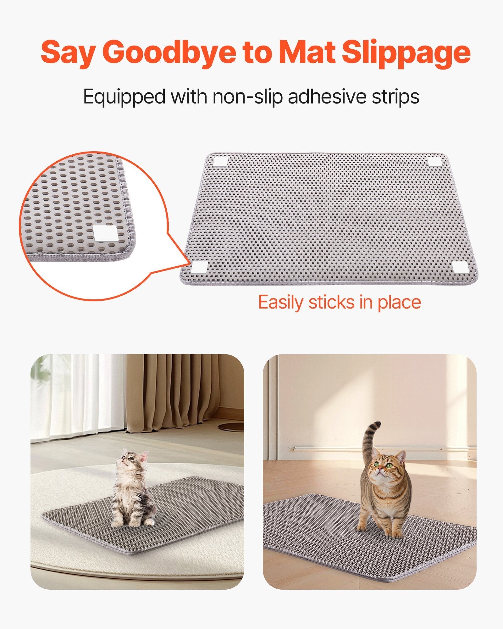 Double Layer Cat Litter Trapping Mat Non-Slip & Urine-Proof Pets Possessions