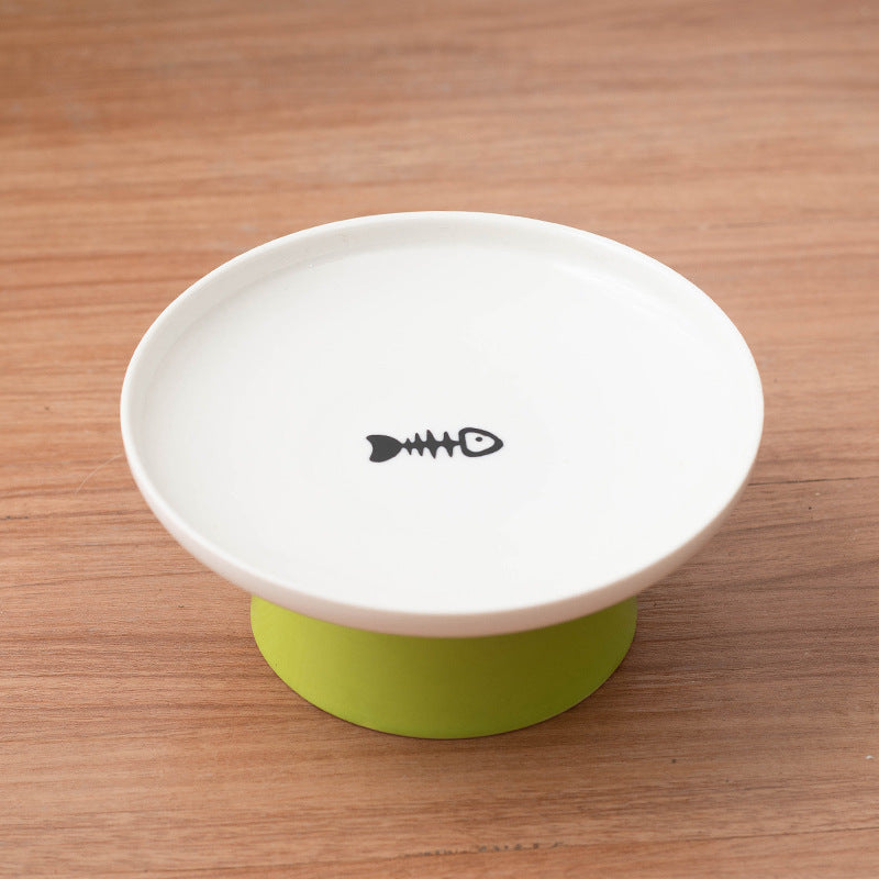 Elevated Vertebrae & Whisker Protective Ceramic Food Bowl for Cats Pets Possessions