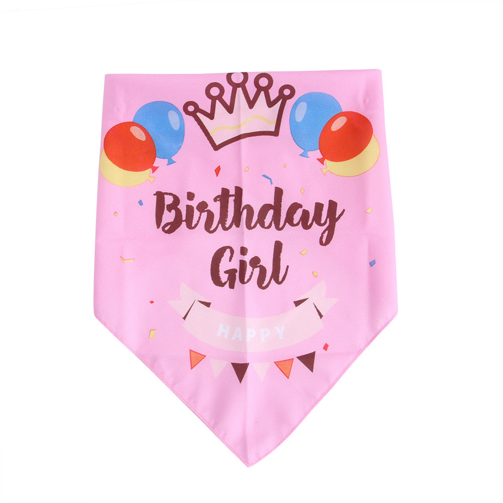 Cute Polyester Pet Birthday Triangle Scarf Pets Possessions LLC