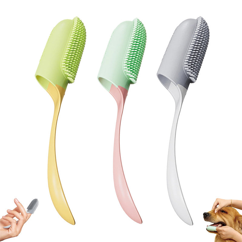 3 Pcs Oral Cleaning Silicone Finger Toothbrush for Cats & Dogs Pets Possessions