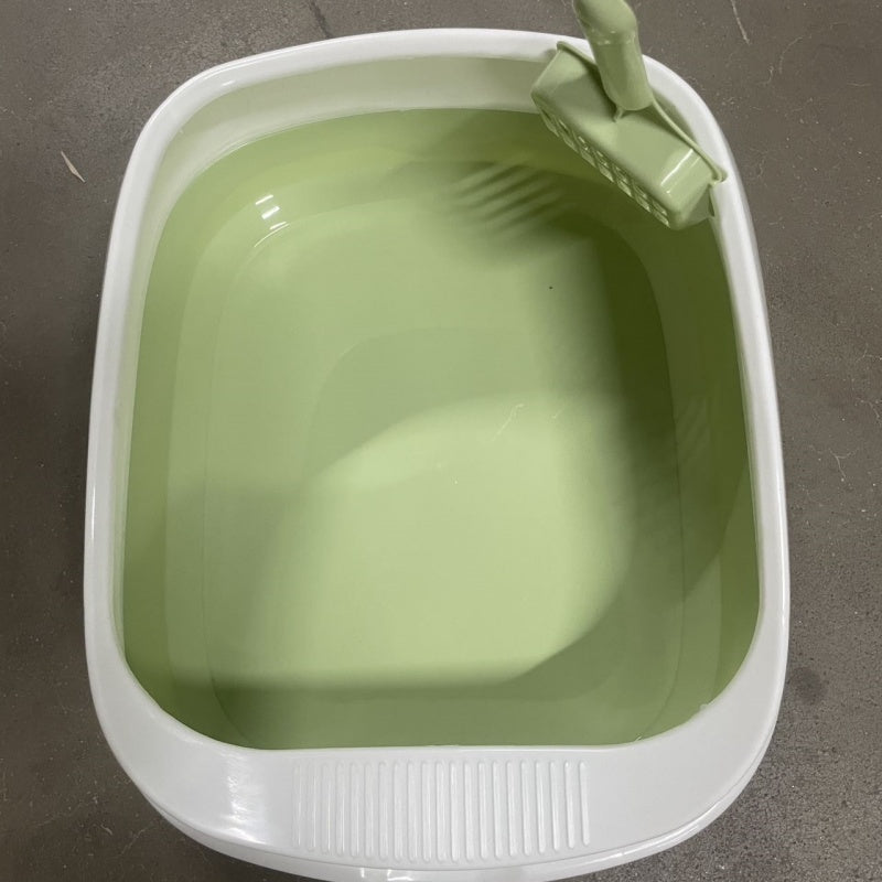 Noble Olive Green & White Cat Litter Box with Scooper Included (Easy Cleaning) Pets Possessions