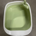 Noble Olive Green & White Cat Litter Box with Scooper Included (Easy Cleaning) Pets Possessions