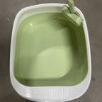 Noble Olive Green & White Cat Litter Box with Scooper Included (Easy Cleaning) Pets Possessions