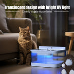 Translucent Water Dispenser with Bright UV Light for Cats & Dogs Pets Possessions