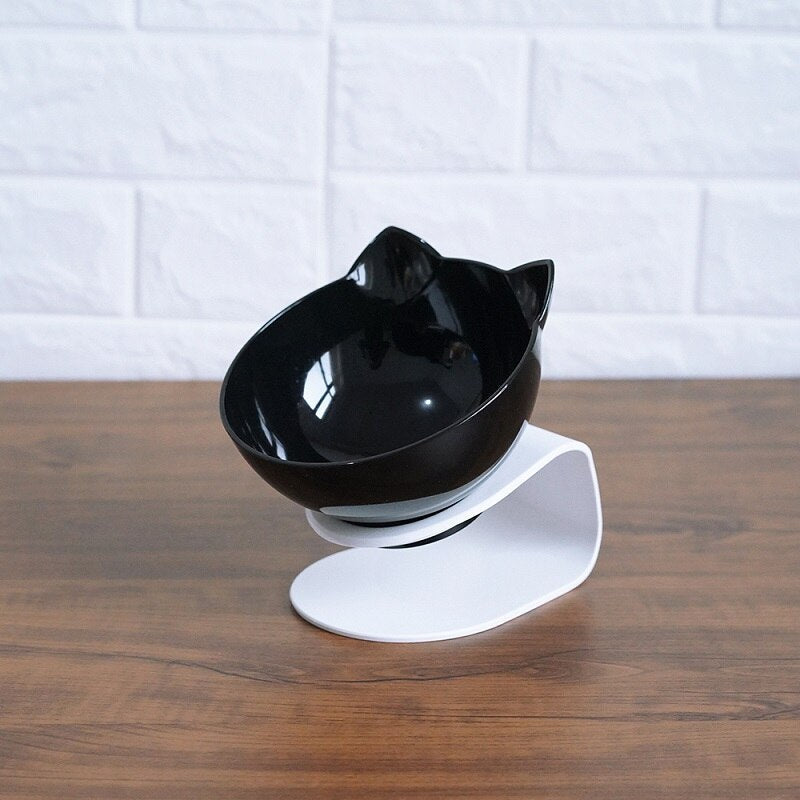 Diagonal Elevated Feeding Bowl Designed to Protect Cervical Vertebra for Cats Pets Possessions