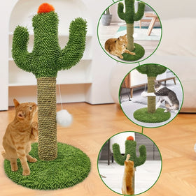 Cactus Cat Climbing Scratching Post with Natural Sisal