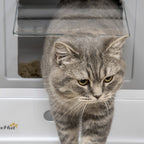 Paw Hut Gray Enclosed Cat Litter Box, Front Entry, Top Exit with Scoop Pets Possessions