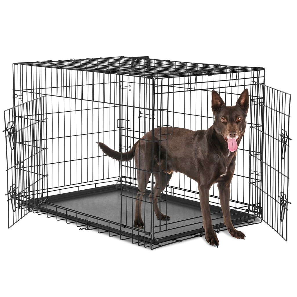 Durable Dog Crate with 2 Doors Pets Possessions LLC
