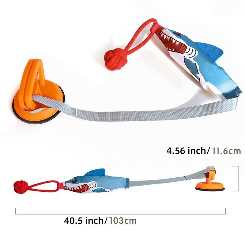 PROKEl Shark Shaped Interactive Twine Toy with Suction Cup for Cats & Dogs Pets Possessions