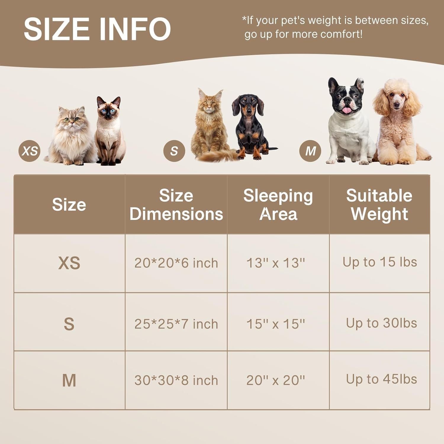 MEWOOFUN Tan Donut Bed for Cats & Small Dogs Pets Possessions