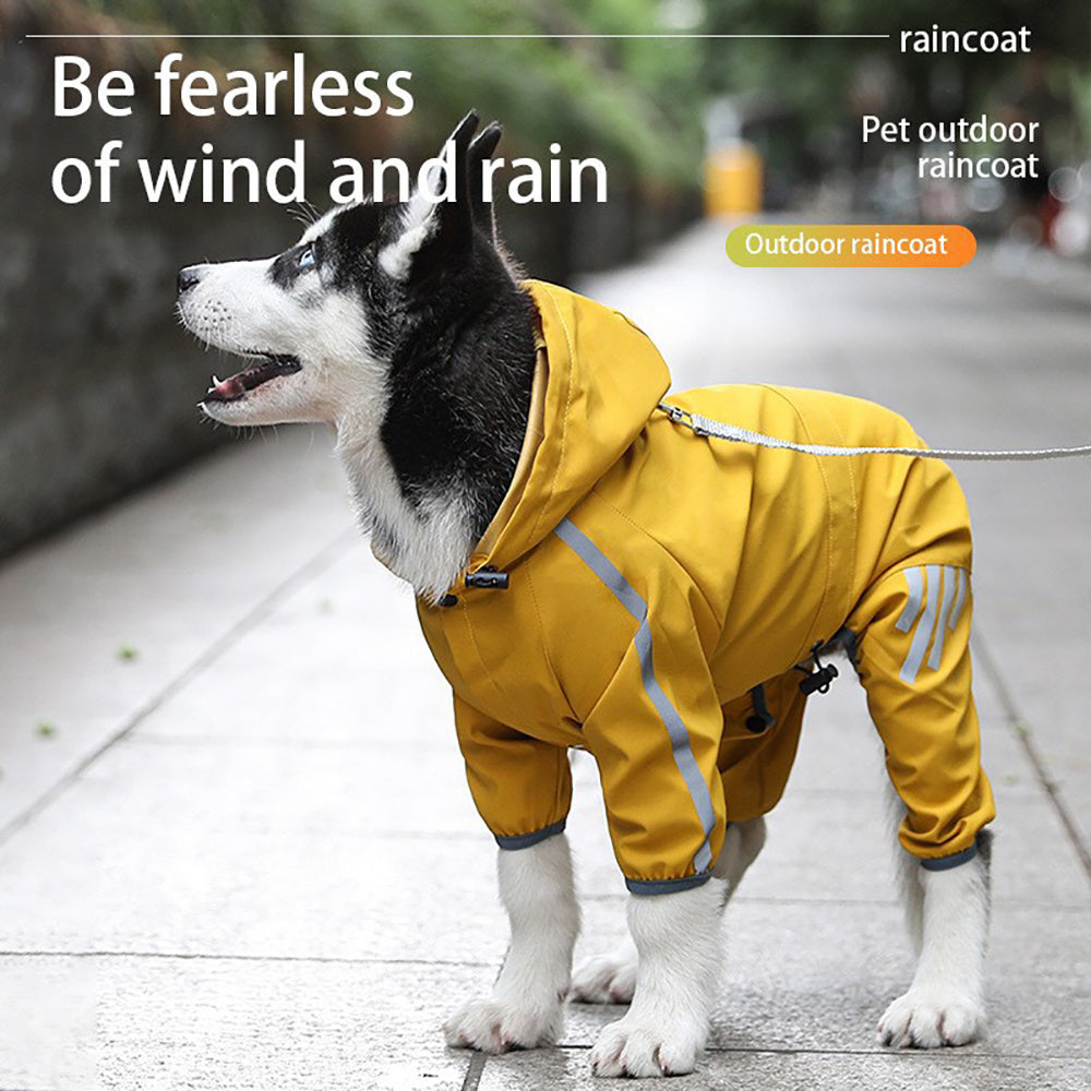 Reflective, Waterproof Raincoat with Leash Hole for Dogs Pets Possessions