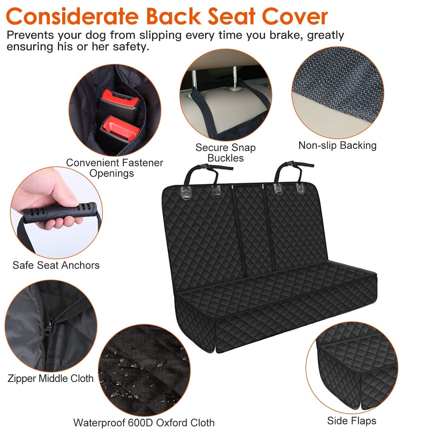 Durable Rear Car Seat Protector for Cats & Dogs Pets Possessions