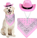 Pink Cowboy Hat and Bandana Set Suitable for Halloween Costumes Universal for Cats & Dogs Pets Possessions