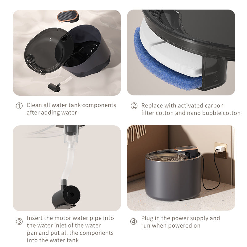 Luxury Ultra-Silent Automatic Pet Water Fountain – USB Rechargeable Water Dispenser for Cats & Dogs Pets Possessions LLC